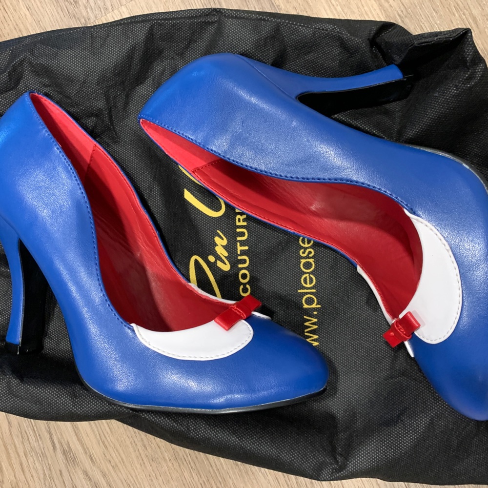 PinUp Couture Blue-Red-White Heels Size 8